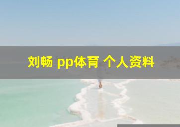 刘畅 pp体育 个人资料